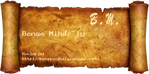 Bense Mihály névjegykártya