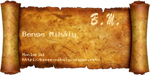 Bense Mihály névjegykártya