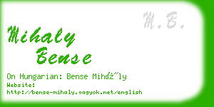 mihaly bense business card